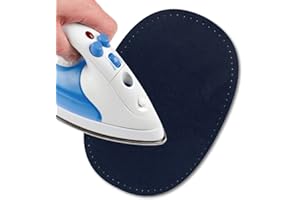 USIT, Toppe Scamosciate Termoadesive, 16x11 cm, Ideali per Riparare Pantaloni, Giacche e Camicie, Tinte Inalterabili, 2 Pezzi, Blu Scuro