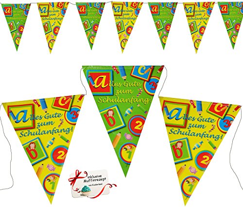 XL Set – SCHULANFANG – Girlanden & Deko – “ Schultüte & Zuckertüten “ – Kinder / Partykette – Wimpelkette – Party – Schuleinführung Schule – Schulbeginn Fest Schulbeginn Deko Wimpel – Schulkinder – Mädchen & Jungen – Schule Dekoration – Einschulung – Buchstabengirlande – Buchstabenkette – Partygirlande – Banner Fahnen – Dekogirlanden - 7