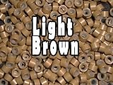 Silicone Micro Rings Beads - 100 Light Brown 5mm rings for I Tip Hair Extensions or Feather Hair Extensions
