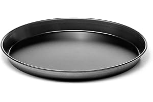 Forgast Plateau à pizza rond | Diamètre Ø 26 cm | Plaque de cuisson | Plateau rond | Plat à pizza en tôle | Fabriqué à partir d'un type spécial de Bluesteel | Pour tout type de pizza