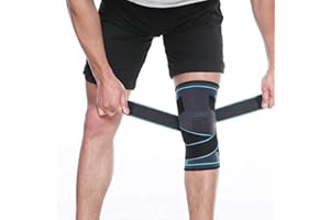 Gcbiger Knee Support Brace with Adjustable Straps for Men & Women, Professional Knee Protector for Meniscus Tear, Arthritis, Sports Joint Pain Relief, Running, Basketball