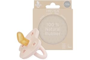 HEVEA Natural Rubber Dummy Pacifier Orthodontic Newborn 0+ Months Single-Pack (Powder Pink)