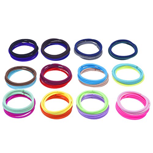 eBoot Nichtmetall Elastisch Haargummis Zopfband, 3mm, Mehrfarbig, 69 Stück - 7
