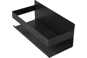 INOXLM lavorazioni inox Mensola Doccia, Autoadesivo Mensole Bagno Angolare Organizzatore, Mensola Cucina, Mensola per Cucina, Porta Spezie (Black)