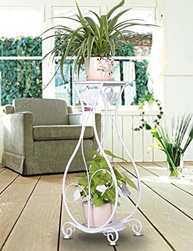 JIANFEI plant stand European Originality Iron Flower Rack Simple Multilayer Ladder Flower Rack Balcony Floor Planter Shelf Simple Modern Living Room Indoor Flower Rack Display stand ( Color : B )