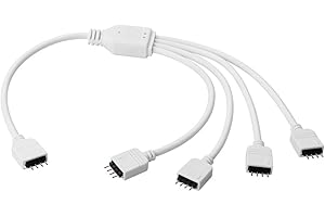 EUROHARRY Sienoc Rozdzielacz 4-biegunowy, kabel przyłączeniowy 1 do 4 portów do taśmy zmieniającej kolor LED RGB