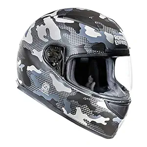 Royal Enfield Street Prime Camo Carbon Fiber Full Face ISI DOT ECE Certified Helmet, Charcoal, L, 60 cm, RRGHEM000083
