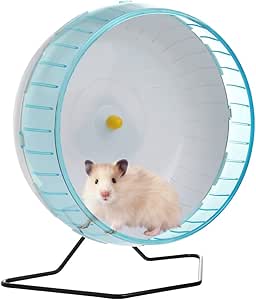 BLACK FRIDAY DEAL! Hamster Wheel 8" Pet Silent Spinner Comfort Exercise Wheel Large Blue Durable Thick Disc Wall Design and Stable Circular Edge Set with Removable Shaft - Premium PP Material