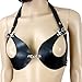 Produktbild Sexy Open-Cup BH, Push-Up Riemen Büstenhalter aus Kunstleder, schwarz, Gogo Tabledance Frauen-Dessous Reizwäsche - SEE-X Lederoptik Fetisch Club-Wear Mod-Nr 9090