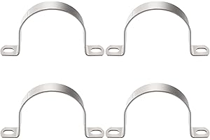 YYIGVMO 4 Pezzi Ø 60mm U-Fascette Stringitubo, Cinghia Rigida per Tubi in Acciaio Inox 304, Clip per Condotto con 2 Fori, per Tubi e Cavi