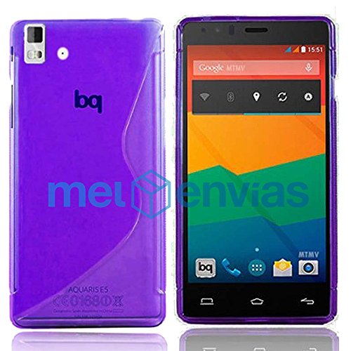 Funda para BQ AQUARIS E5   FNAC PHABLET 2 E5 HD FHD GEL TPU Dise  o S-Line Color MORADO