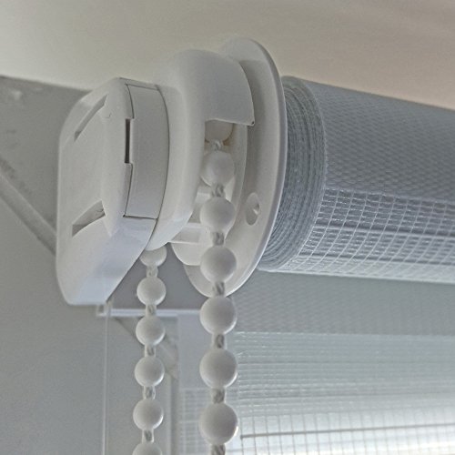 Easy-Shadow Hochwertiges UNIVERSAL Klemm- und Klebe Duo-Rollo Doppelrollo Außenmaß Breite 130 x 120 cm Höhe – 130×120 cm Apricot ( creme , beige ) – Vario Duorollo Duo Klemmfix Klemmrollo / Kleberollo ohne Bohren inklusive 2 Stück Klemmträger Easy&Fix montiert – inkl. Seitenführung - 3