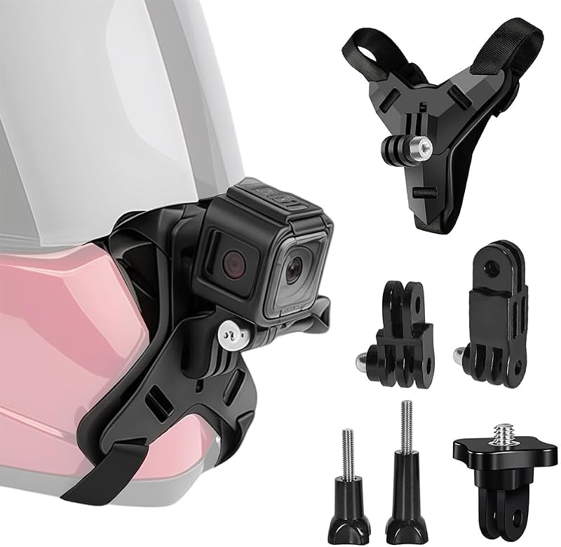 TILONKJ Soporte de Barbilla FPV para Casco de Moto/Bici-Mentonera para Cámara de Acción GoPro Hero 9-13,Insta360 X4/X5,dji Osmo Action 4/5 Pro-Captura Tu Aventura en Primera Persona Inmersiva