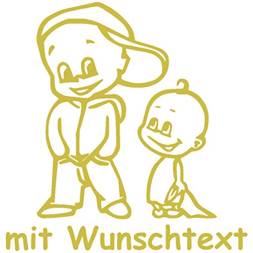 XL Babyaufkleber für Geschwister mit Wunschtext - Motiv Z38-JJ (25 cm)
