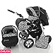 Chilly Kids Jaguar J1 Pram & Pushchair Travel System (car seat, raincover, mosquito net) 27 Jaguar & Black