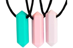 Tilcare Chew Chew Collier à Macher - Meilleurs pour les enfants autistes – en silicone durables et solides - Pendentif à mâcher pour garçons et filles