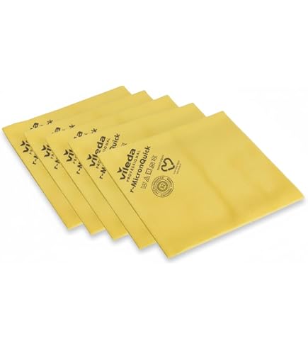 Chiffons Microfibre Vileda MicronQuick - Lot De 5 - 38x40 Cm - Vert - Élimine 99,99% Des Bactéries
