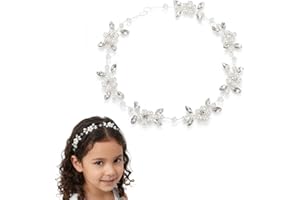 KAHZOR 1 pezzo Accessorio per capelli, coroncina comunione bambina, prima comunione bambina, coroncina prima comunione, comunione e battesimo, corona di fiori, decorazione per bambine