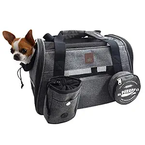 Pet Carrier Airline Approved Cat Carriers Dog Carrier for Small Medium Pets, 15 lbs Small Dog Carrier, Soft Sided Puppy Carrier (Grey) ?