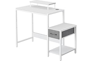 CubiCubi Small Computer Desk Writing Desk with Extra Storage Rack and Moveable Shelf 2
