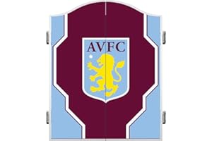 FOCO Officially Licensed Aston Villa Football Club The Villans FC Darts and Dartboard Cabinet, Geo, Claret and Blue (CAB108)