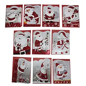 GIFTMOOR 10pcs/Set Merry Christmas Greeting Cards Holiday Xmas Card Envelope Santa