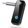 Bluetooth 5.0 Transmitter and Receiver, Brifit 2-in-1 Wireless Bluetooth Adapter, 3.5mm Mini Wireless Bluetooth Audio Adapter with Low Latency, Plug and Play for Home TV PC Headphones Wired Speakers