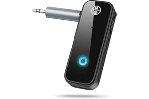 Brifit Bluetooth Transmitter and Receiver, 3.5mm Mini Wireless Bluetooth Audio Adapter with Low Latency, Plug and Play Bluetooth Headphone Adapter for Home TV PC