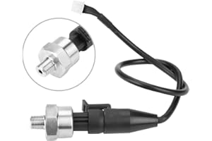 ELPRICO Trasduttore di pressione Psi 1 / 8NPT, sensore trasduttore di pressione in acciaio inossidabile filettato per olio combustibile aria acqua (100 PSI)