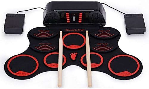 Drum Portable Professional Electronic Roll Up Pad Kit Silicon Foldable For Kids Beginners