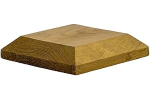 POSTSAVER Timber Wooden Fence Post Caps 120 x 120mm - Fits 4x4" Square Posts – Green Tanalised Pressure Treated Finials (EU Wood) with Overhang for Better Protection
