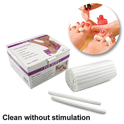 TP Cotton Toe Rope Separators Toe Spacers Manicure Pedicure Nail Art Tools, Pack of 100pcs