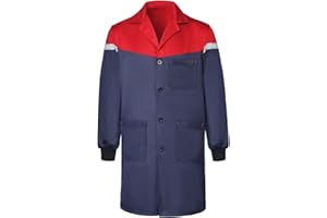 Oralidera Herren Arbeitskittel mit Taschen Arbeitsmantel Herren Arbeits Kittel Berufsmantel für Handwerker Warenhaus Werkstatt Lange Jacke