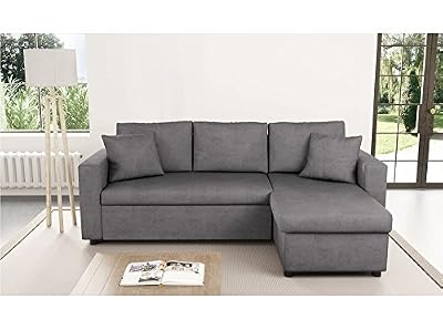 Usinestreet Maria Canapé d'Angle Convertible/Réversible Gris 223 x 146 x 82,5 cm