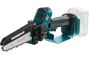KIESBOHR 15cm Akku Astsäge CSE002, Kompatibel mit Makita 18V Akku, bürstenlose Mini Akku Kettensäge, Automatische Kettenschmierung (ohne Akku)