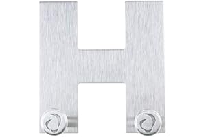 GLD Self Adhesive Alphabet Letters Coat Hooks - The Perfect Wall Hooks for Kids, Hallways, Bathrooms, Kitchens and Bedrooms. Ideal Towel Holders, Hanger Hooks, Key Hooks and More (H)