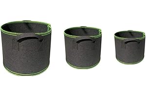 YKKJ 3 pièces Sac de Plantation Sacs à Plantes en Non tissé avec Poignées Pots Respirant Sac pour Jardin Maison （4L 8L 12L）