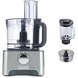 Kenwood MultiPro Classic Food Processor, 3 Litre Bowl, 1.5 Litre Thermo-resist Glass Blender, Dough Hook, Whisk, Reversible S