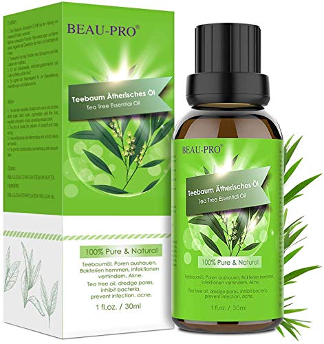 Tea Tree Oil Puro 100% Olio Essenziale di Albero del Tè Naturale - Olio Essenziale Tea Tree Olio di Acne - Anti Acne e Brufoli Trattamento per Pelli Impure, per Aromaterapia Diffusore - 30ml