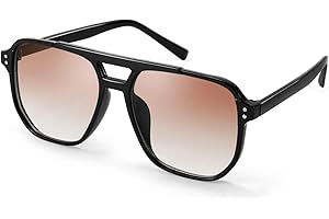 FEISEDY Retro Occhiali da Sole Quadrati Donna Uomo Anni '70 Occhiali Vintage Moda Classici con Doppio Ponte Protezione UV400 B2835