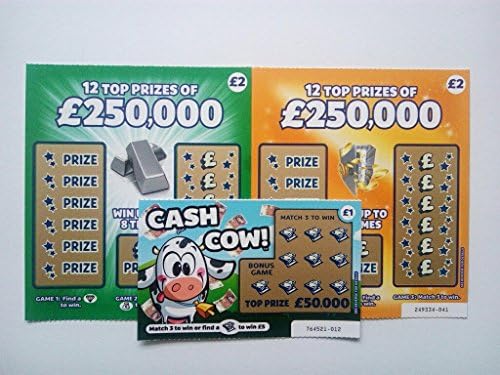 1 Green 1 Yellow And 1 Cash Cow Fake Joke Scratch Cards - Best Joke Ever