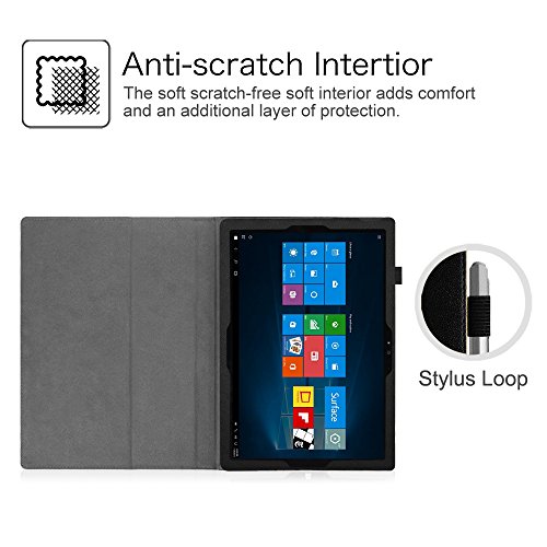 Fintie Microsoft Surface Pro 4 / Surface Pro 2017 Hülle Case – Hochwertige Kunstleder Slim Fit Stand Tasche Schutzhülle Etui Cover mit Stylus-Halterung für Microsoft Surface Pro 4 / Surface Pro 2017 (12,3 Zoll) Tablet-PC, Don’t Touch - 2