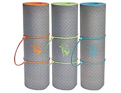SweetDreamers Sport Tapis de yoga / Tapis de gymnastique / 183x61x1cm / Matériau TPE biodégradable écologique / extra épais: 10 mm / Garantie 3 ans / non toxique et antidérapant / BONUS: Sangle + eBook + affiche (Orange)
