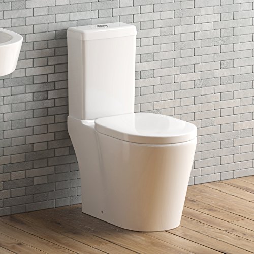 Modern White Ceramic Toilet Close Coupled Pan & Cistern Bathroom Set CT21