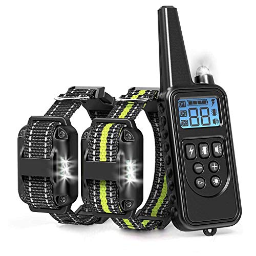 Jiuhuazi [Versione aggiornata] Collare 330 Iarde remoto Formazione Collare di Cane Impermeabile con Segnale Acustico/Vibrazione/Collare