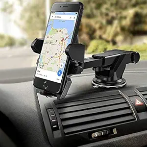 MODERN IN Car Mobile Phone Holder Imported Telescopic One Touch Long Neck Arm 360 Degree Rotation with Ultimate Reusable Suction Cup Mount for Car Dashboard/Windshield/Desktop (Black)