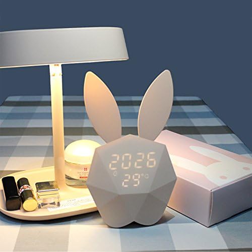 Mickey rabbit music creative electronic alarm clock snooze voice nightlight charging bed children's bedroom