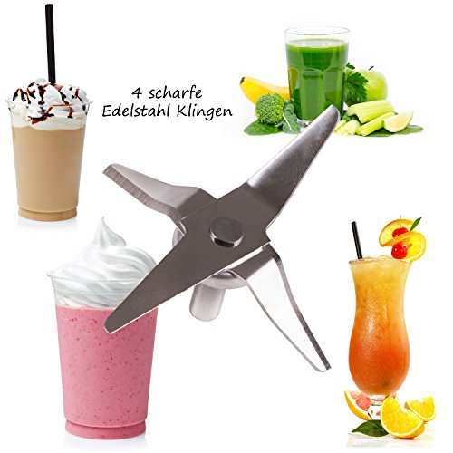 TZS First Austria – Standmixer mit 4 Klingen | 1,5 L | 4 Geschwindigkeitsstufen | Pulse Funktion | Standmixer für Babynahrung | Smoothie Maker Eiweißshakes | Shake | Blender | Mixer | weiß | BPA frei - 2