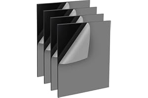 QEEYON 4 Pcs Black Acrylic Sheets A3, 2mm Black Gloss Acrylic Plastic Sheet Panel with Protective Paper for Sign DIY Craft Cutting Painting Photography Display Stand (A3,29.7X 42cm)