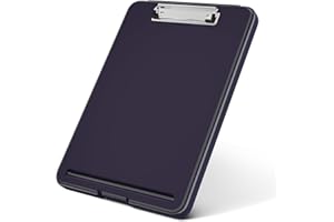 Hnogri porte-bloc a4 Avec pince de rangement, porte bloc A4 pliable en plastique pour infirmières, avocats, étudiants, salles de classe, bureau, femme, homme, taille 34 x 24 x 2,3 cm.